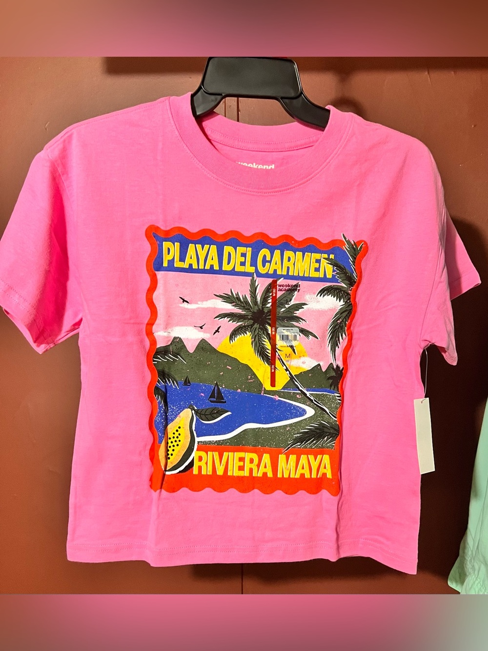 NWT Playa Del Carmen Riviera Maya Pink Graphic Tee